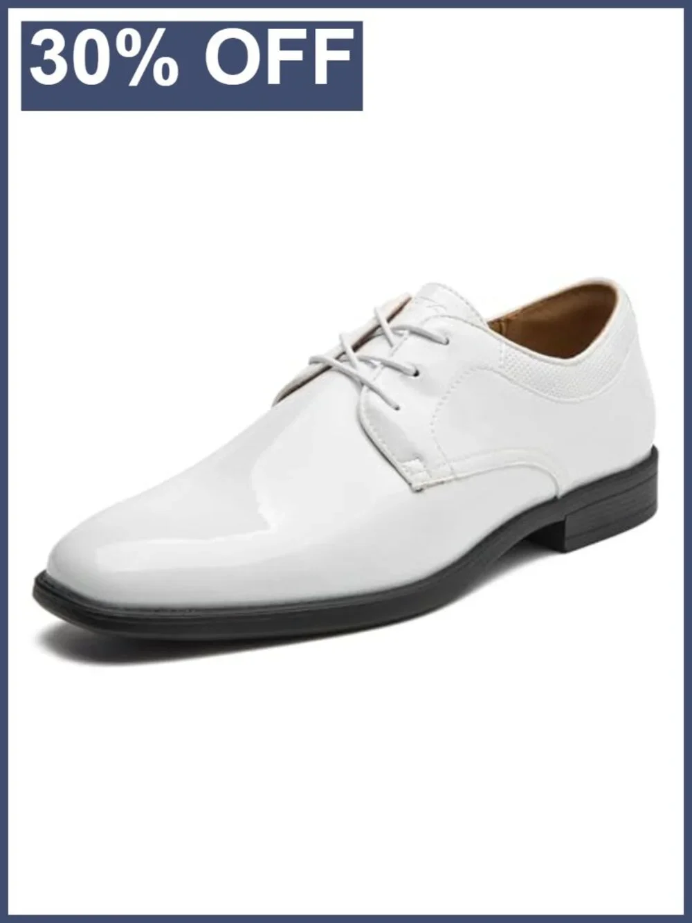 Men's Patent Leather Oxford Dress Shoes Formal Tuxedo Slip-Resistant Lace-Up